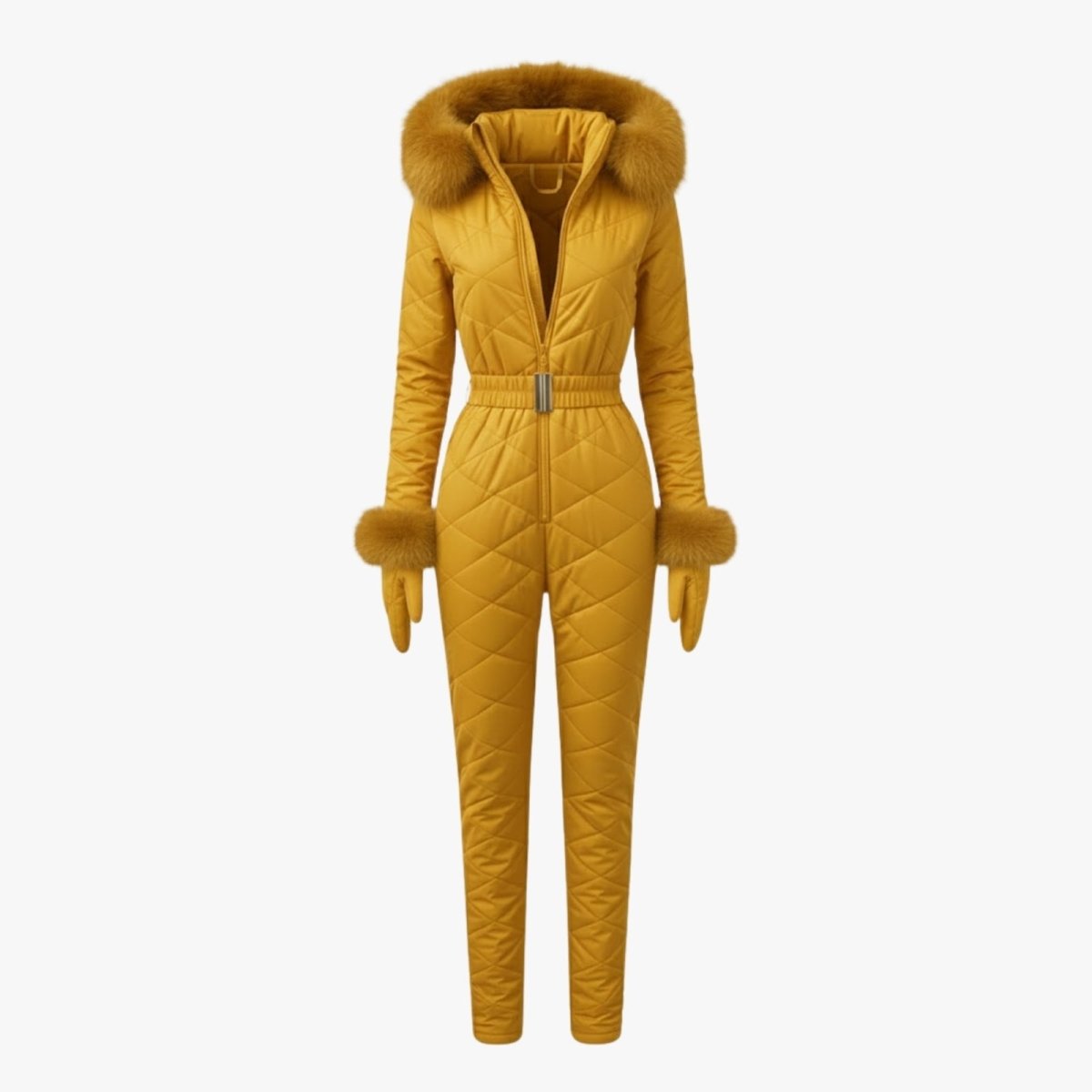 Remy | Quilted Faux Fur Trim Ski Suit
