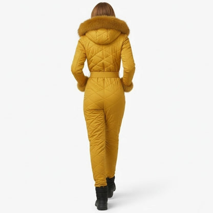 Remy | Quilted Faux Fur Trim Ski Suit