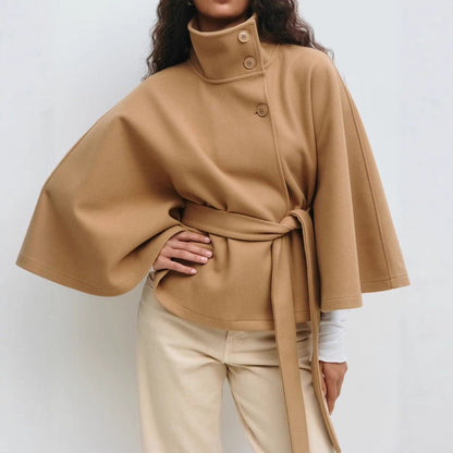 Matilda | Belted Cape Wool Blend Coat