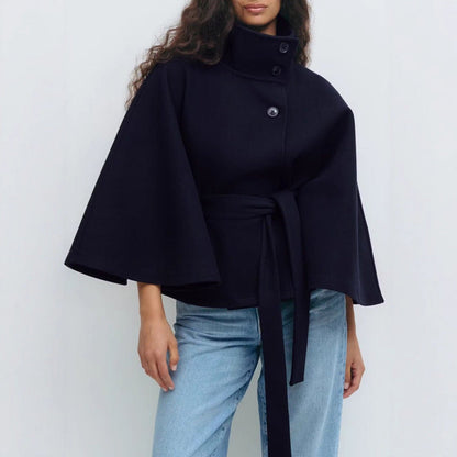 Matilda | Belted Cape Wool Blend Coat