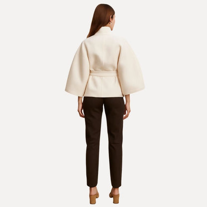 Matilda | Double-Faced Wool Tailored Jacket – White