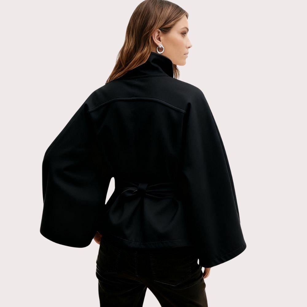 Tove | Funnel Neck Kimono Sleeve Cape Winter Jacket