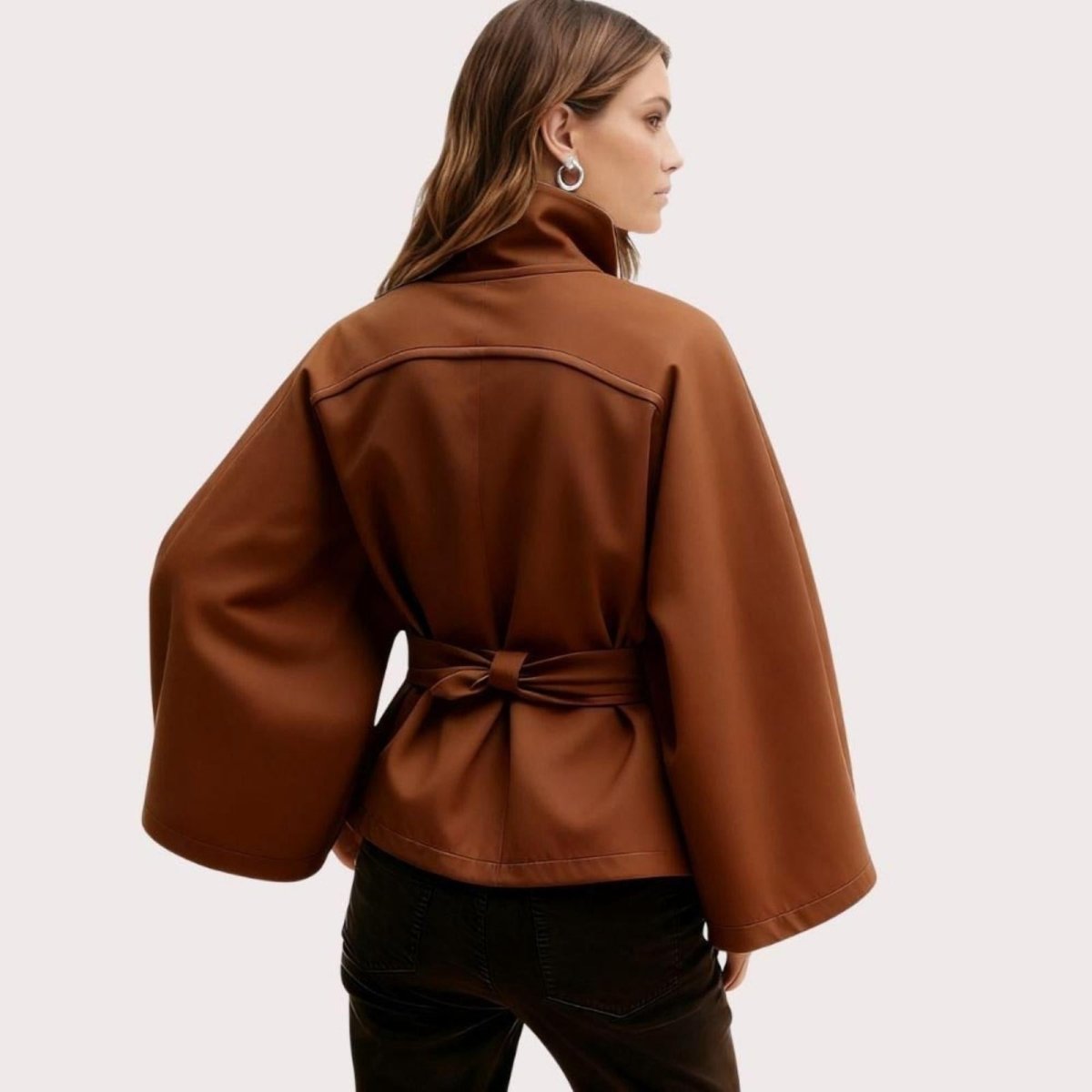 Tove | Funnel Neck Kimono Sleeve Cape Winter Jacket