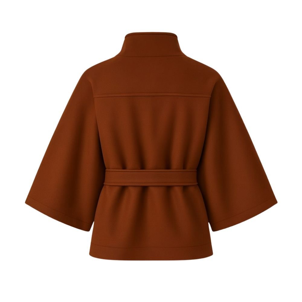 Tove | Funnel Neck Kimono Sleeve Cape Winter Jacket