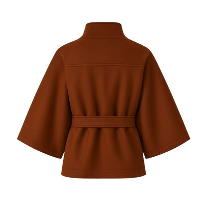 Tove | Funnel Neck Kimono Sleeve Cape Winter Jacket