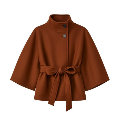 Tove | Funnel Neck Kimono Sleeve Cape Winter Jacket