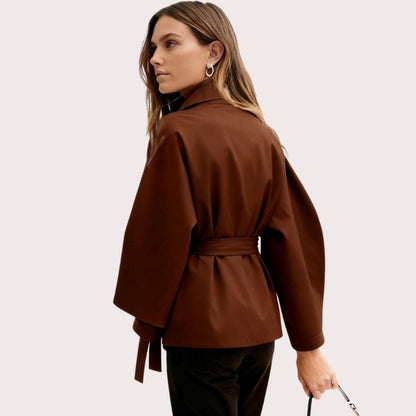 Tove | Funnel Neck Kimono Sleeve Cape Winter Jacket