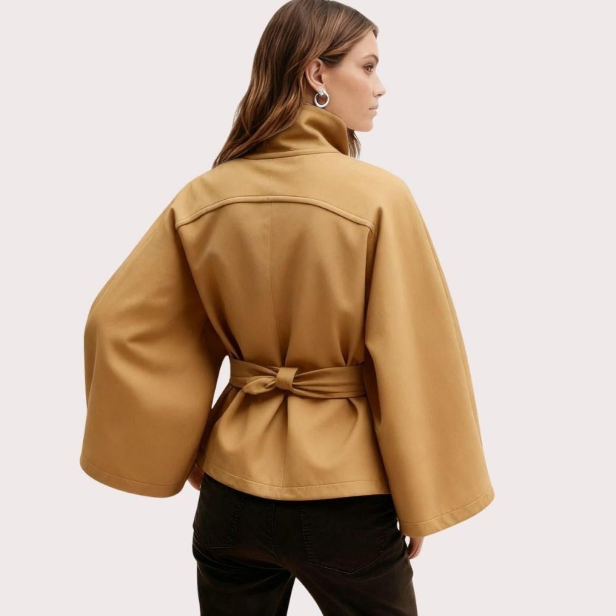 Tove | Funnel Neck Kimono Sleeve Cape Winter Jacket