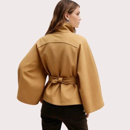 Tove | Funnel Neck Kimono Sleeve Cape Winter Jacket