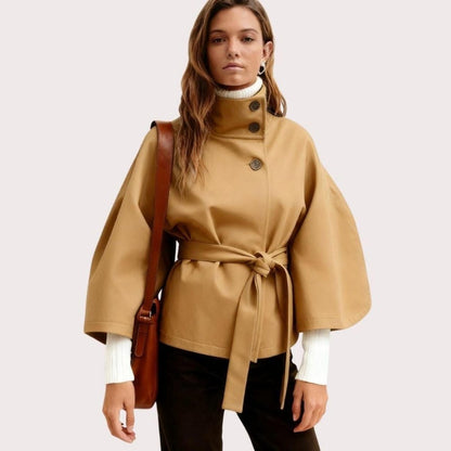 Tove | Funnel Neck Kimono Sleeve Cape Winter Jacket