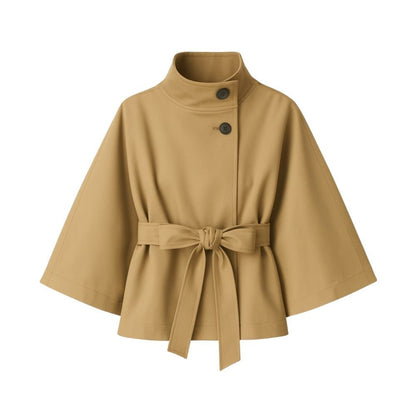 Tove | Funnel Neck Kimono Sleeve Cape Winter Jacket