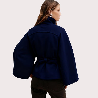 Tove | Funnel Neck Kimono Sleeve Cape Winter Jacket