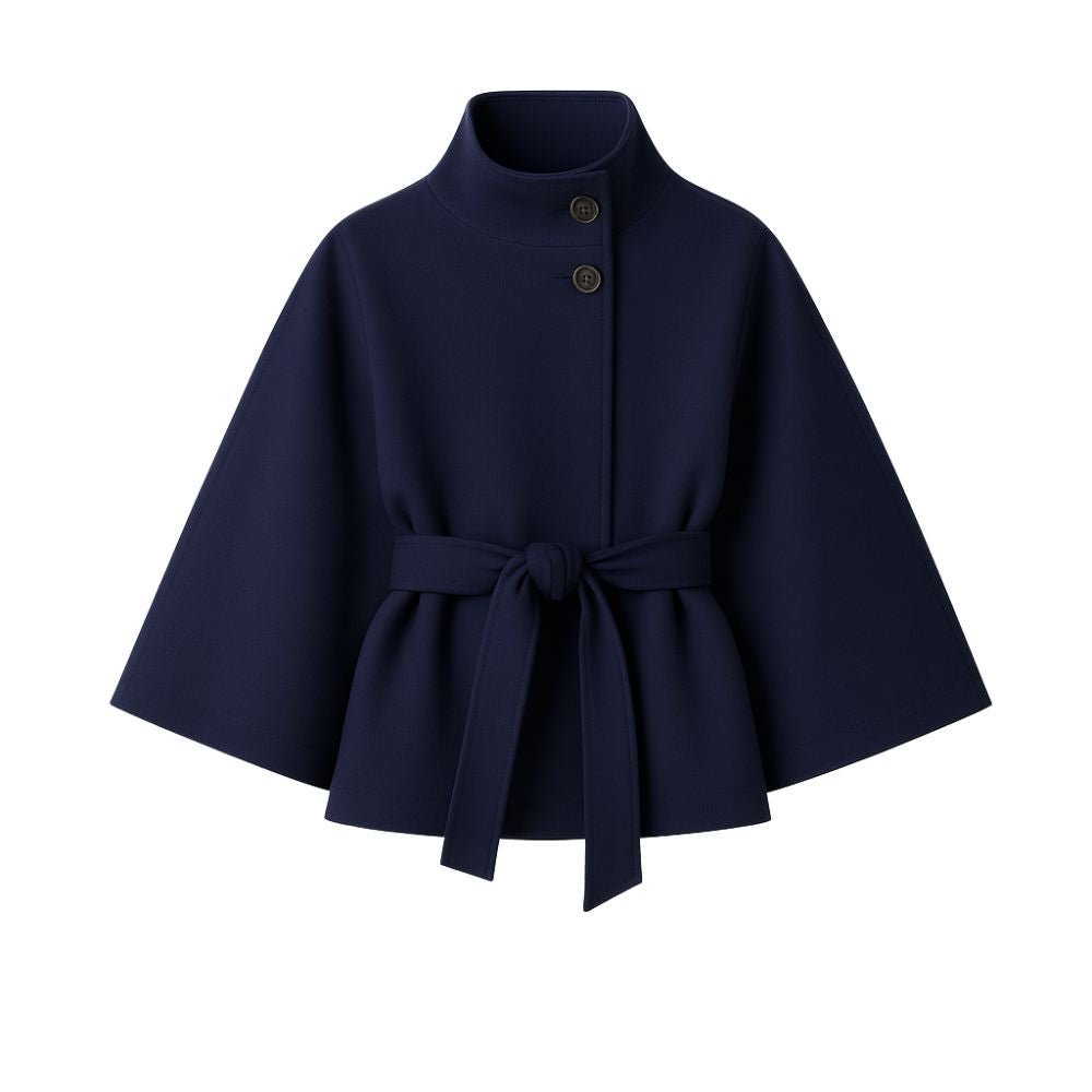 Tove | Funnel Neck Kimono Sleeve Cape Winter Jacket