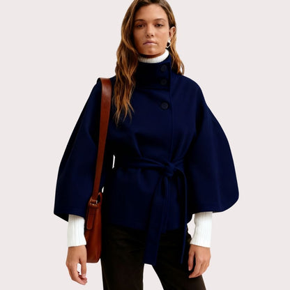 Tove | Funnel Neck Kimono Sleeve Cape Winter Jacket