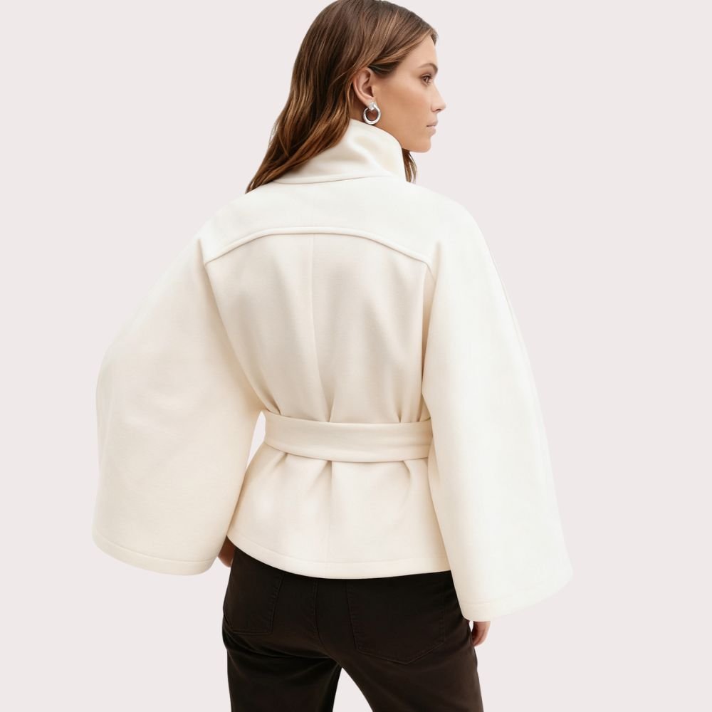 Tove | Funnel Neck Kimono Sleeve Cape Winter Jacket