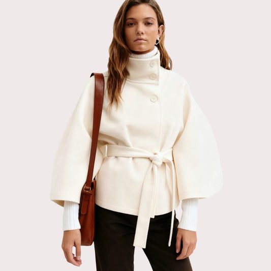 Tove | Funnel Neck Kimono Sleeve Cape Winter Jacket