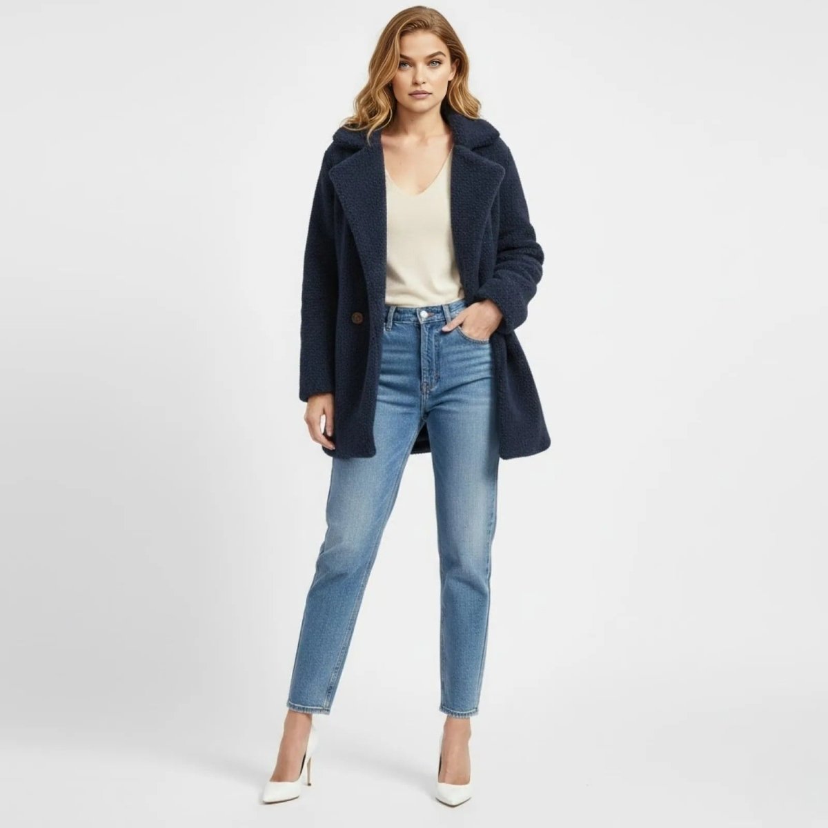 Brielle | Plush Bouclé Structured Wool Coat