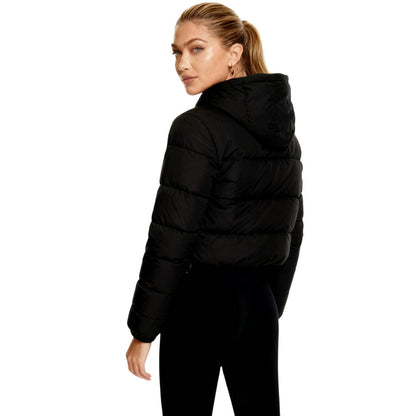 Tyra | Sculpted Cropped Puffer Jacket – Black