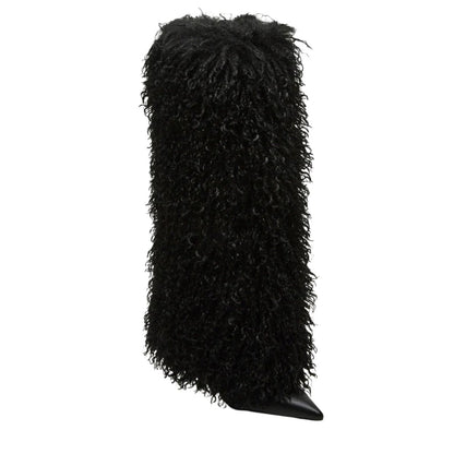 Kyra | Shearling Pointed-Toe Stiletto Boots