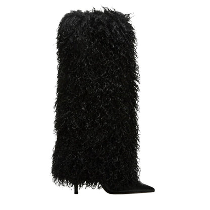 Kyra | Shearling Pointed-Toe Stiletto Boots