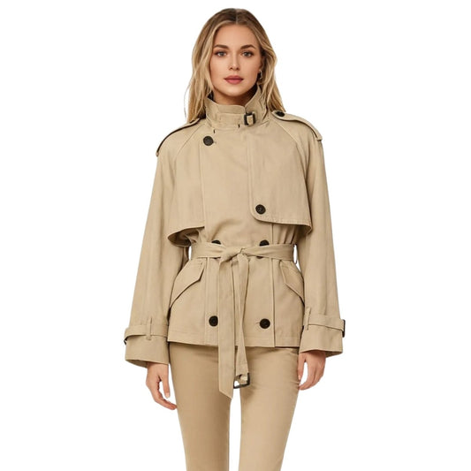 Cadee | Cropped Belted Cotton Twill Jacket