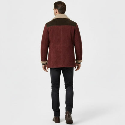 Griffin | Suede Look Shearling Lined Coat Structured Fit