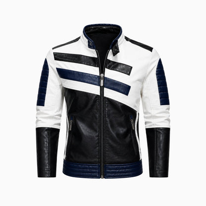 Baxter | Men's Colour Block Leather Moto Jacket