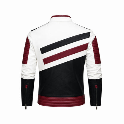 Baxter | Men's Colour Block Leather Moto Jacket