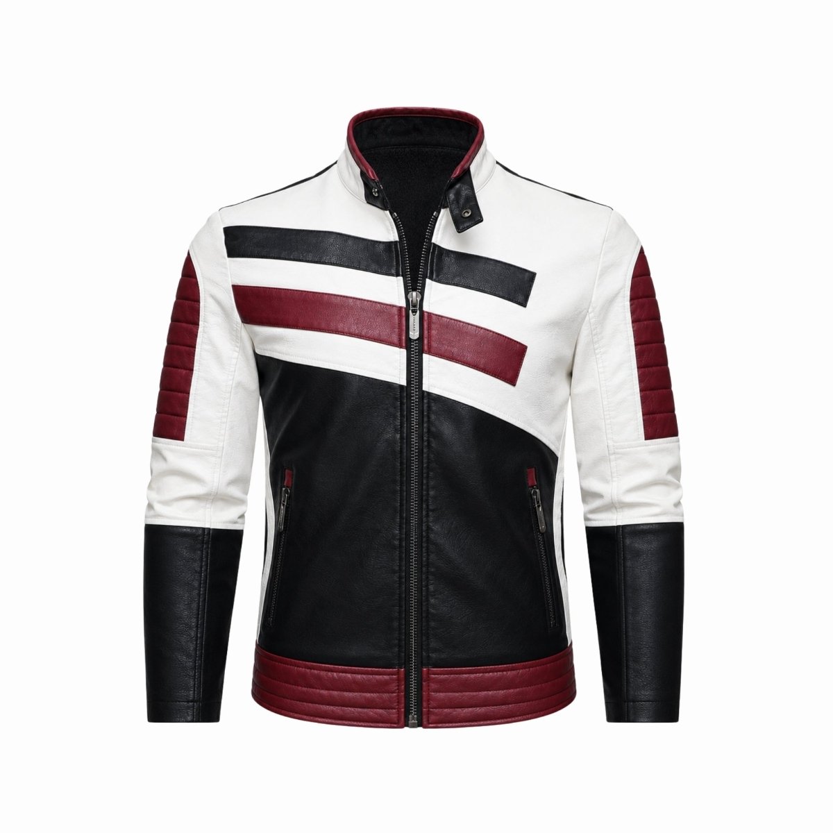 Baxter | Men's Colour Block Leather Moto Jacket