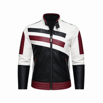 Baxter | Men's Colour Block Leather Moto Jacket