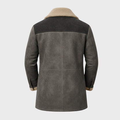 Griffin | Suede Look Shearling Lined Coat Structured Fit