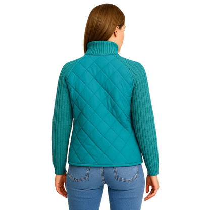 Nala | Cable-Knit Sleeve Quilted Hybrid Jacket