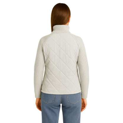 Nala | Cable-Knit Sleeve Quilted Hybrid Jacket
