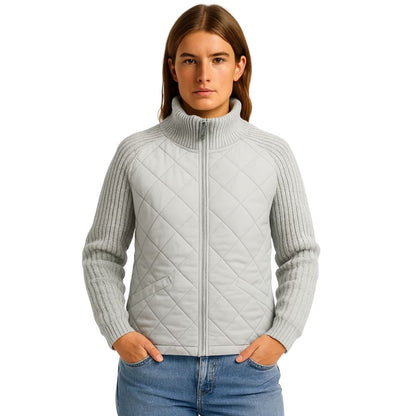 Nala | Cable-Knit Sleeve Quilted Hybrid Jacket