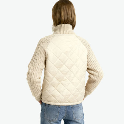 Nala | Cable-Knit Sleeve Quilted Hybrid Jacket