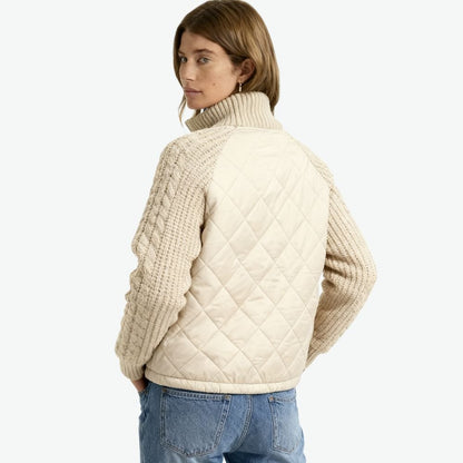 Nala | Cable-Knit Sleeve Quilted Hybrid Jacket