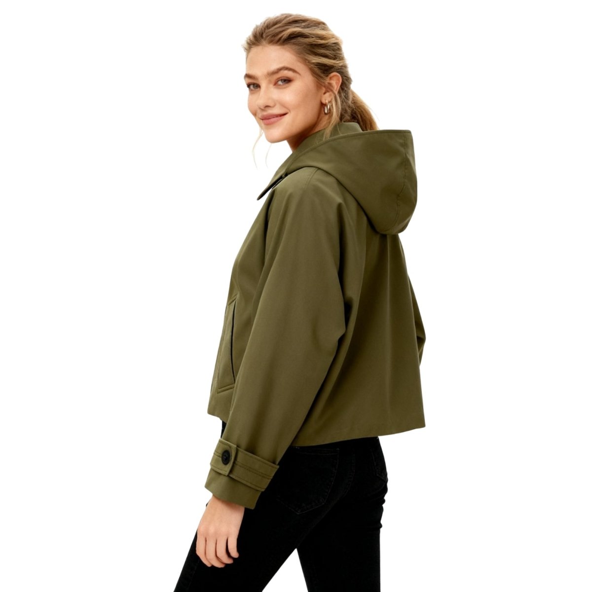 Seeley | Oversized Belted Twill Blazer Jacket