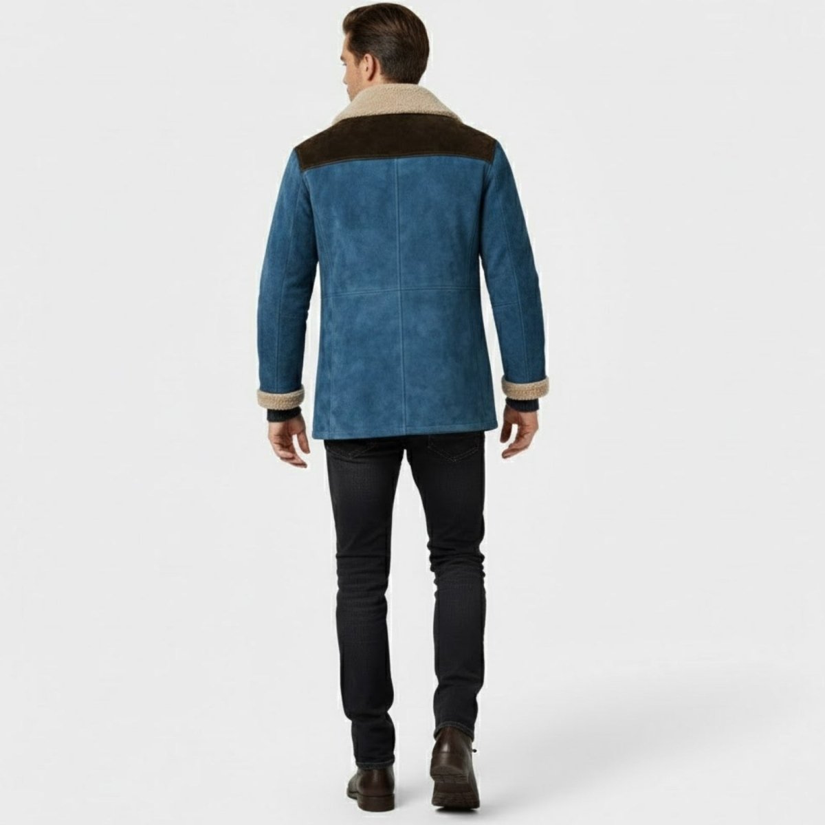 Griffin | Suede Look Shearling Lined Coat Structured Fit