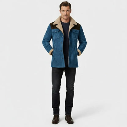 Griffin | Suede Look Shearling Lined Coat Structured Fit