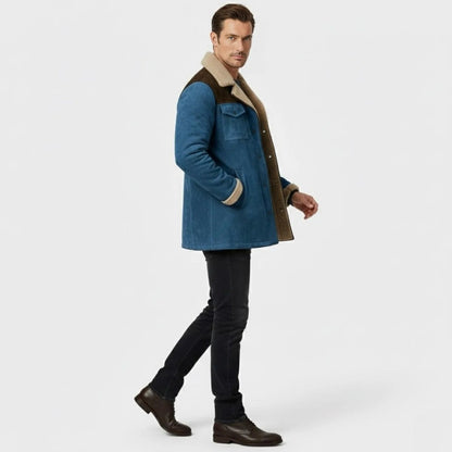 Griffin | Suede Look Shearling Lined Coat Structured Fit