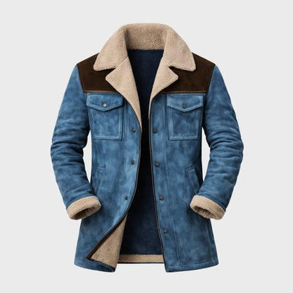 Griffin | Suede Look Shearling Lined Coat Structured Fit