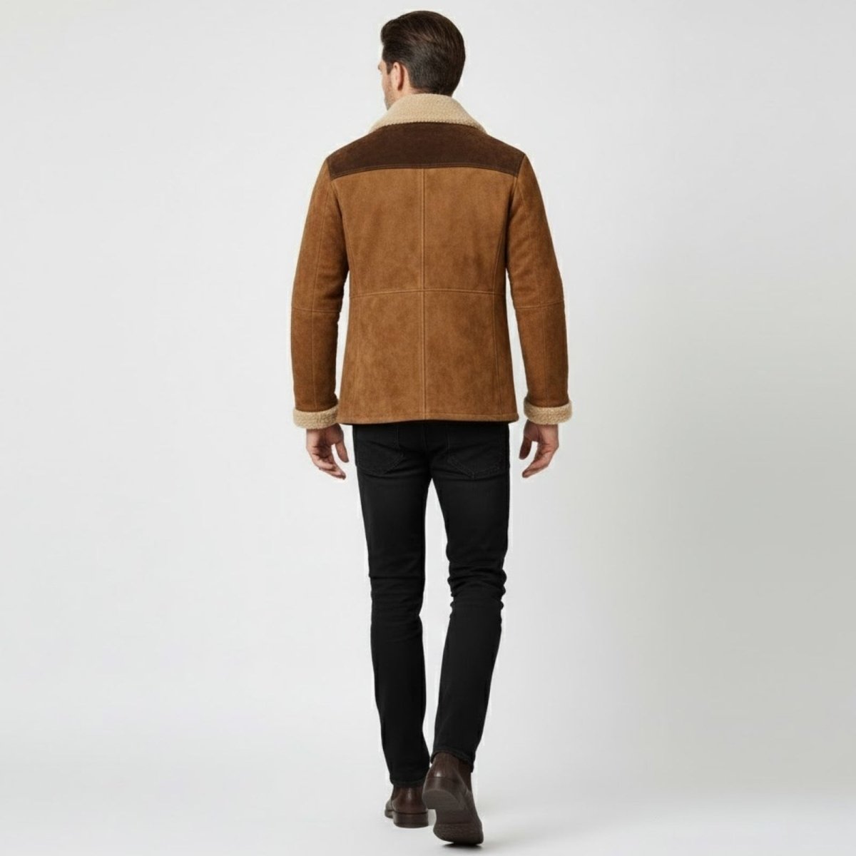 Griffin | Suede Look Shearling Lined Coat Structured Fit
