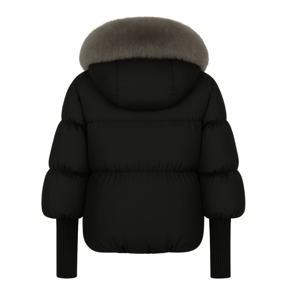 Banksia | Oversized Fox Fur Collar Down Puffer Coat
