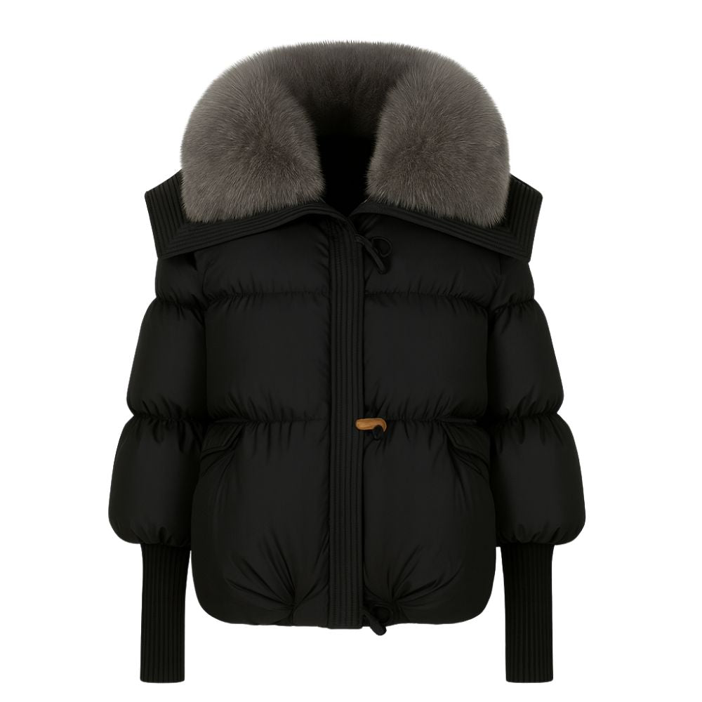 Banksia | Oversized Fox Fur Collar Down Puffer Coat