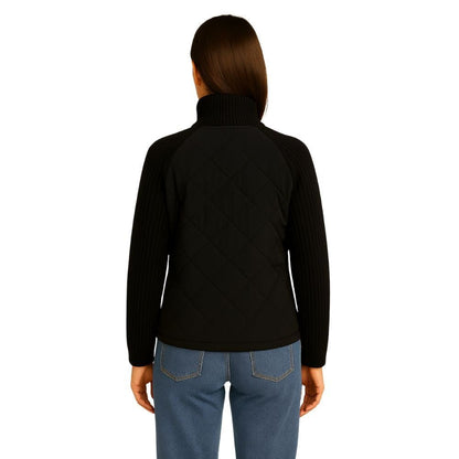 Nala | Cable-Knit Sleeve Quilted Hybrid Jacket