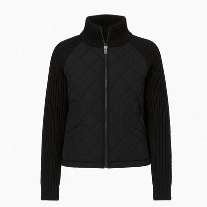 Nala | Cable-Knit Sleeve Quilted Hybrid Jacket