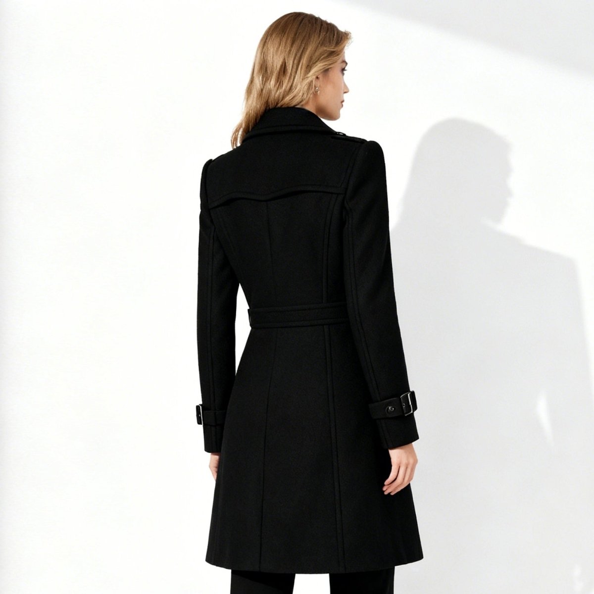 Demi | Tailored Belted Structured Wool Winter Coat