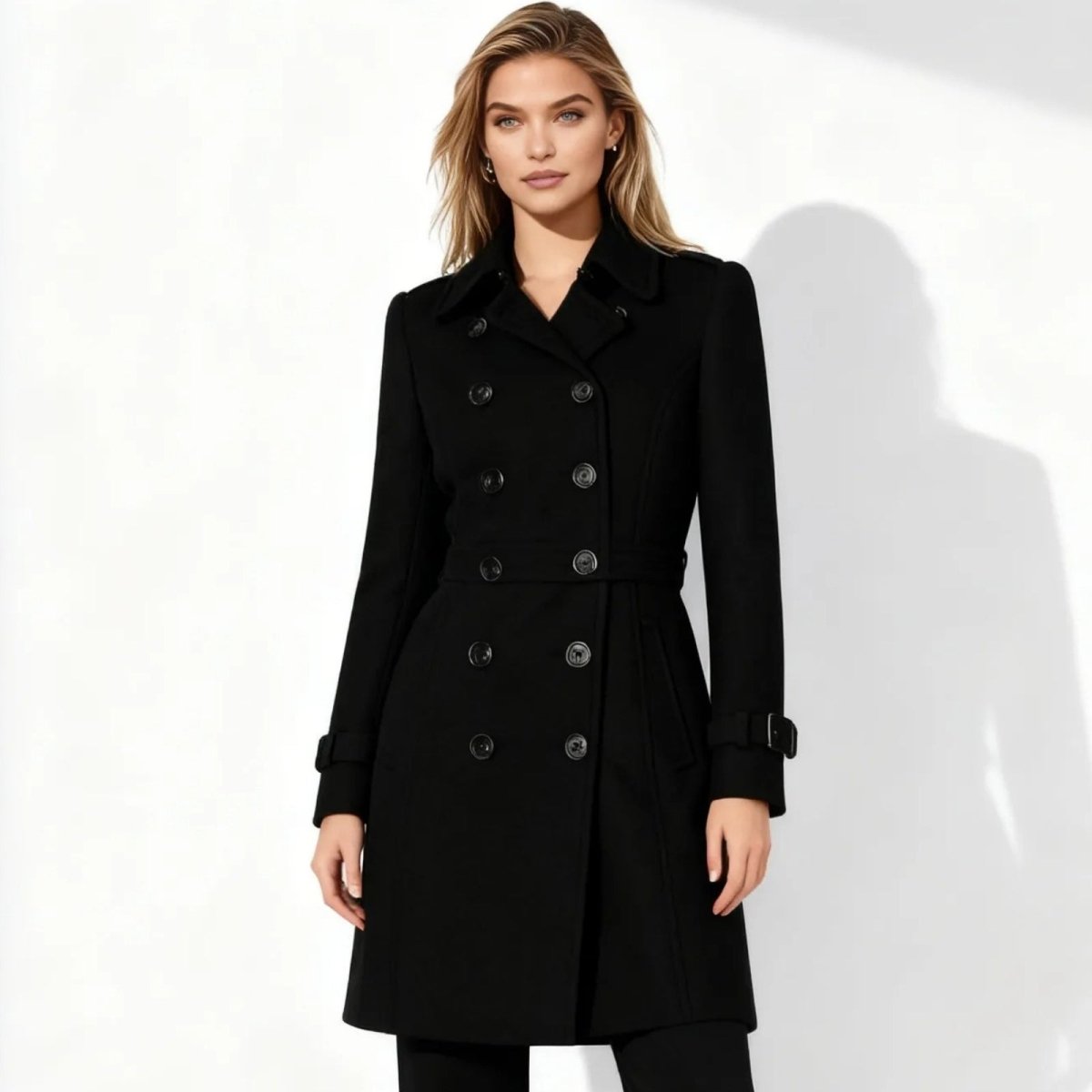 Demi | Tailored Belted Structured Wool Winter Coat