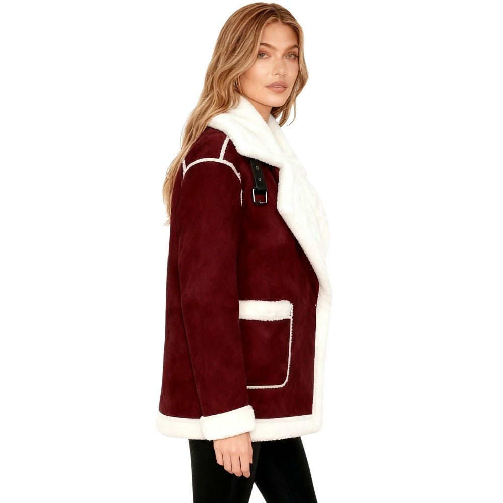 Esmeralda | Women's Shearling Style Aviator Jacket