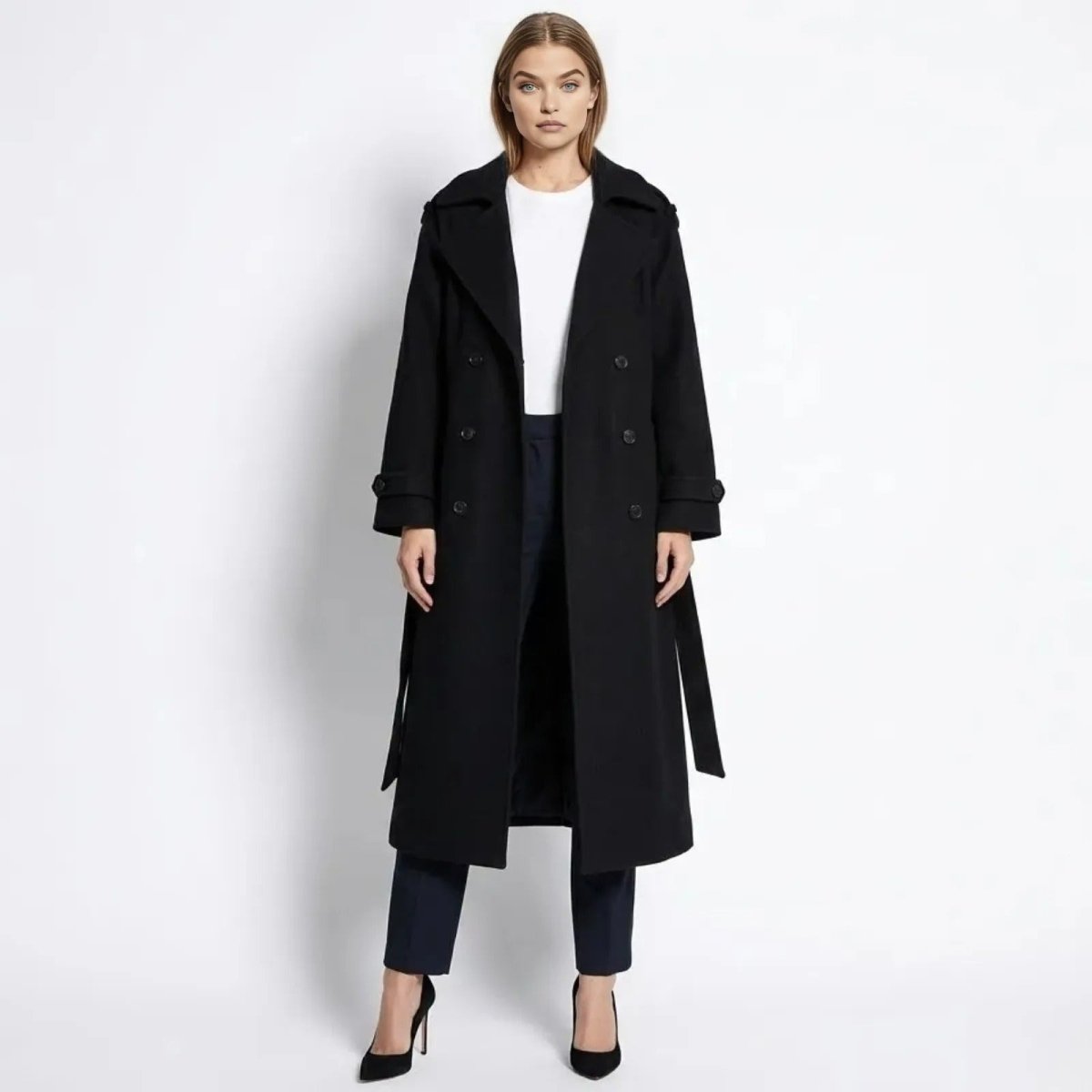 Andie | Structured Italian Suede Trench Coat